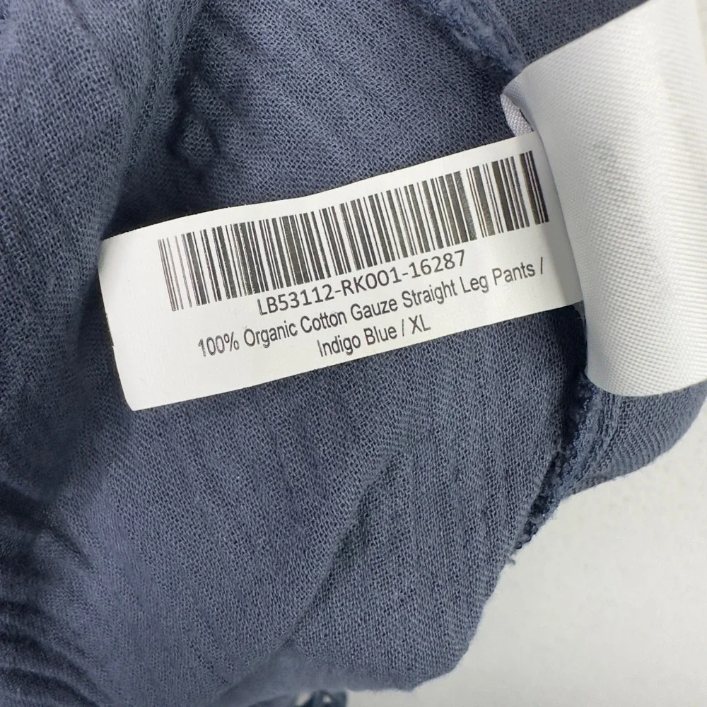 Quince Pants Womens XL Blue Indigo Organic Gauze Straight Leg Minimalist Coastal